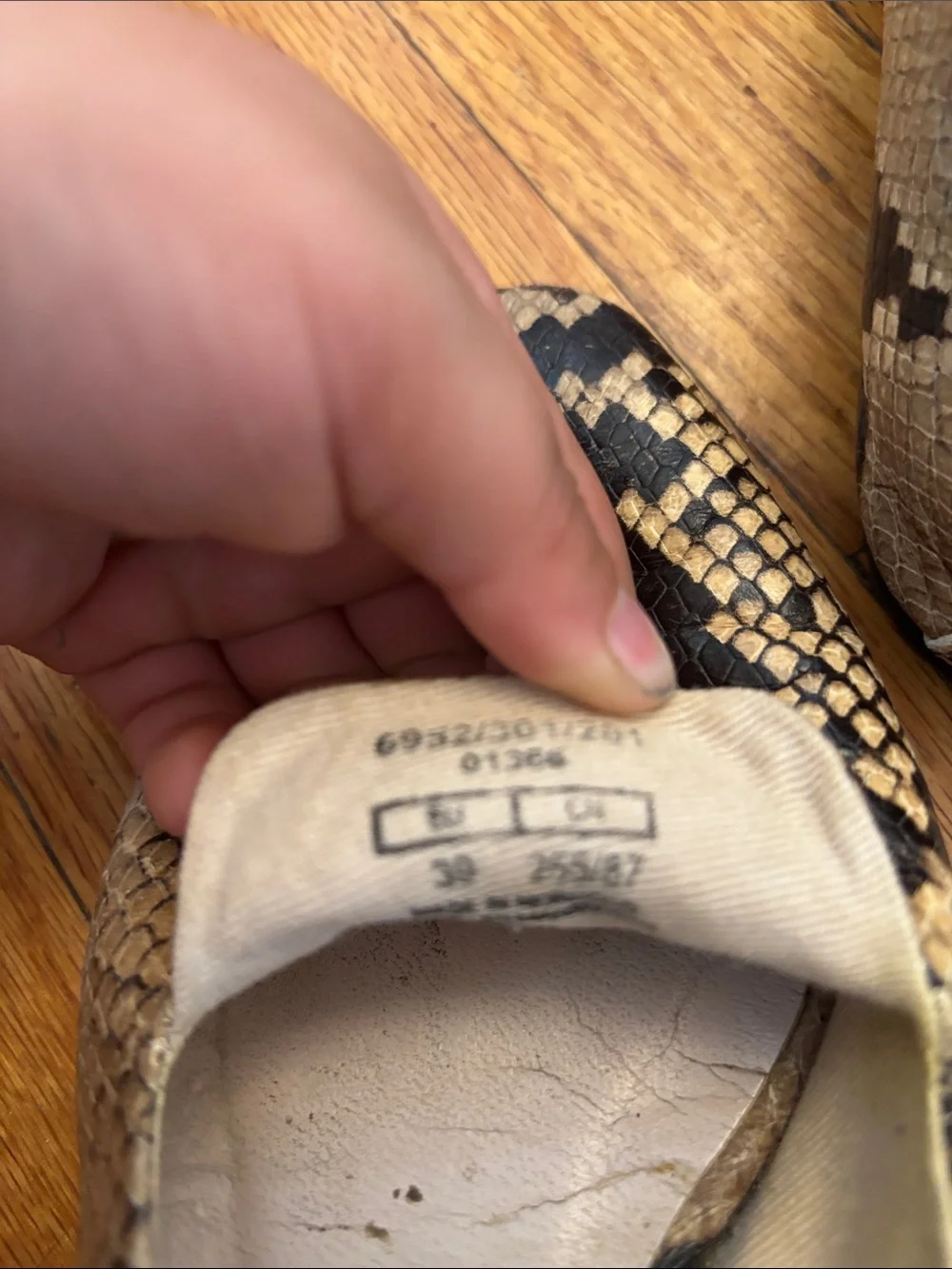 IC COLLECTION Women's Snake Print Loafers in Taupe